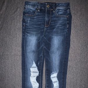 Dark wash high waist jeans